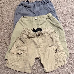 Set of Three Boys' Cargo Shorts - Gray, Khaki, Beige